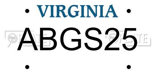 ABGS25 Virginia License Plate