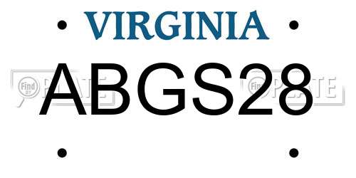 ABGS28 Virginia License Plate