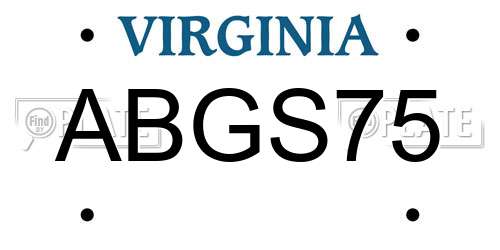 ABGS75 Virginia License Plate