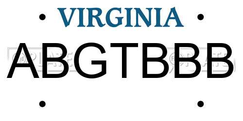 ABGTBBB Virginia License Plate