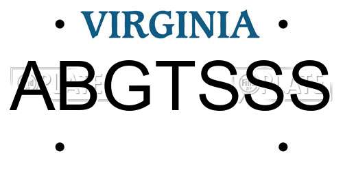 ABGTSSS Virginia License Plate