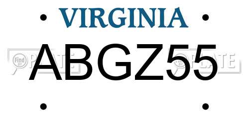 ABGZ55 Virginia License Plate