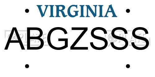 ABGZSSS Virginia License Plate
