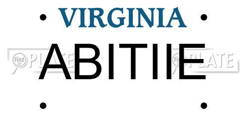 ABITIIE Virginia License Plate