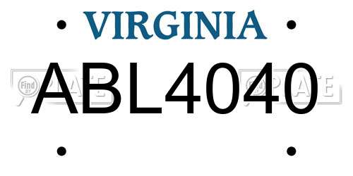 ABL4040 Virginia License Plate