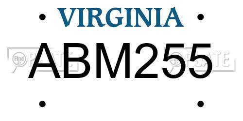 ABM255 Virginia License Plate
