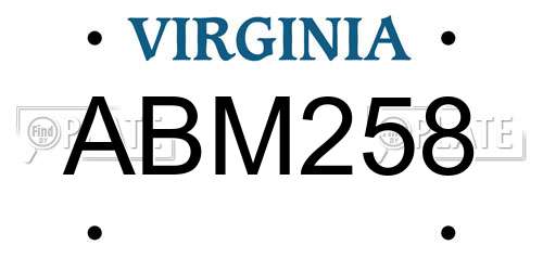 ABM258 Virginia License Plate