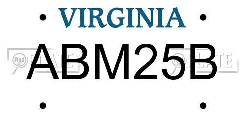ABM25B Virginia License Plate