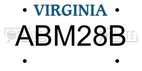 ABM28B Virginia License Plate