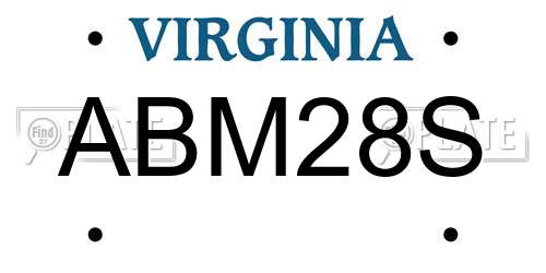 ABM28S Virginia License Plate