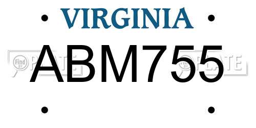 ABM755 Virginia License Plate