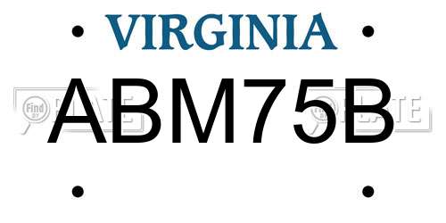 ABM75B Virginia License Plate