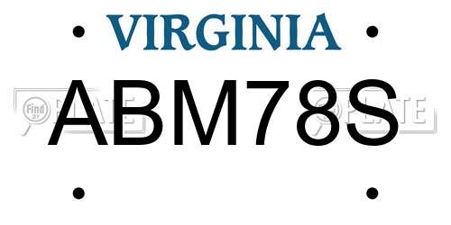 ABM78S Virginia License Plate