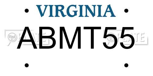 ABMT55 Virginia License Plate