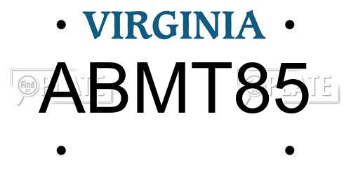 ABMT85 Virginia License Plate