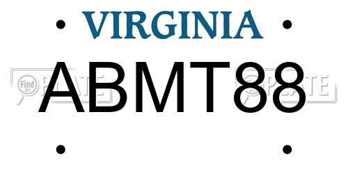 ABMT88 Virginia License Plate