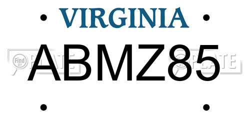 ABMZ85 Virginia License Plate