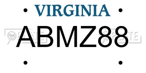ABMZ88 Virginia License Plate