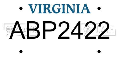 ABP2422 Virginia License Plate