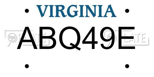 ABQ49E Virginia License Plate