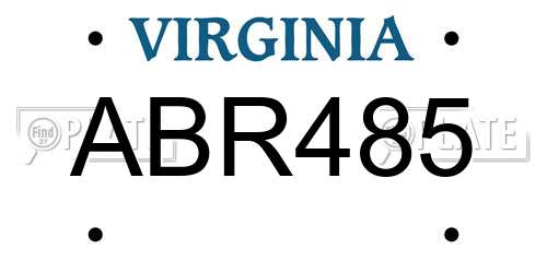 ABR485 Virginia License Plate