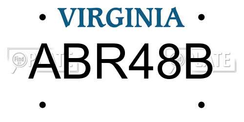 ABR48B Virginia License Plate