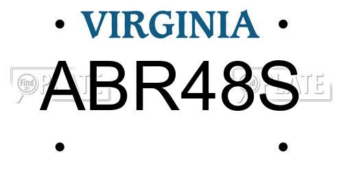ABR48S Virginia License Plate