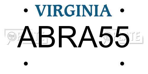 ABRA55 Virginia License Plate
