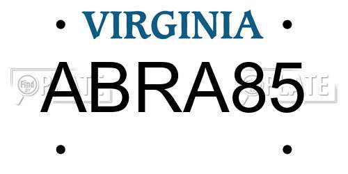 ABRA85 Virginia License Plate