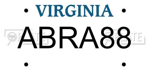 ABRA88 Virginia License Plate