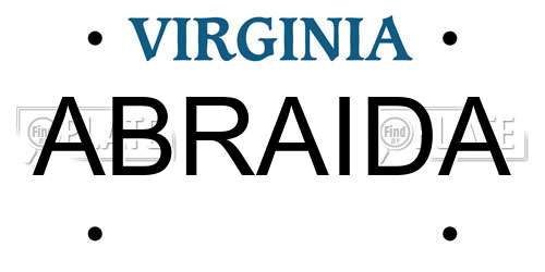 ABRAIDA Virginia License Plate