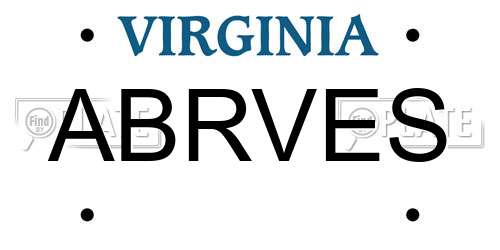 ABRVES Virginia License Plate