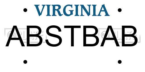 ABSTBAB Virginia License Plate