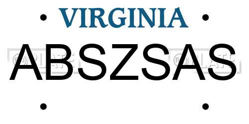 ABSZSAS Virginia License Plate