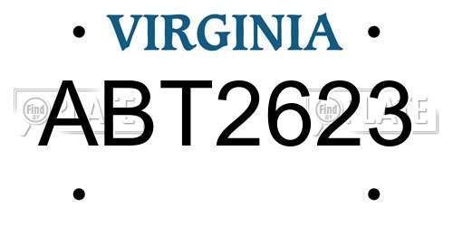 ABT2623 Virginia License Plate