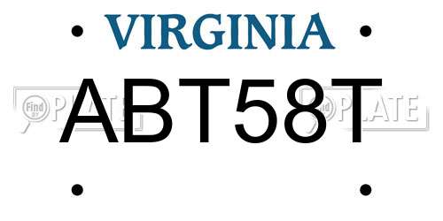ABT58T Virginia License Plate