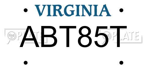 ABT85T Virginia License Plate