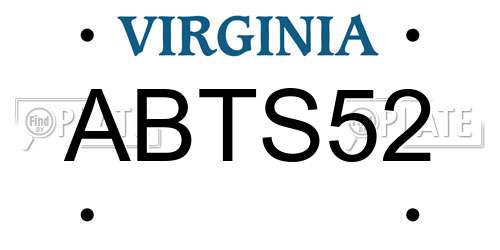 ABTS52 Virginia License Plate