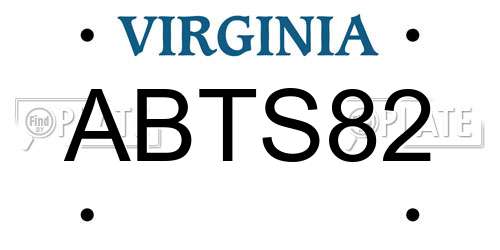 ABTS82 Virginia License Plate
