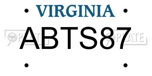 ABTS87 Virginia License Plate