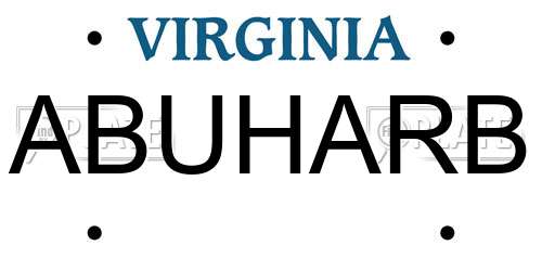 ABUHARB Virginia License Plate