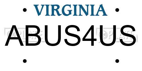 ABUS4US Virginia License Plate