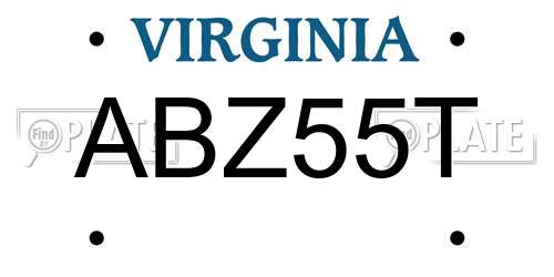 ABZ55T Virginia License Plate