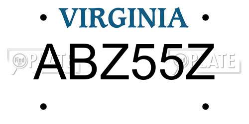 ABZ55Z Virginia License Plate