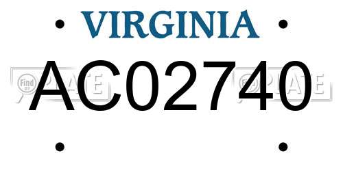 AC02740 Virginia License Plate
