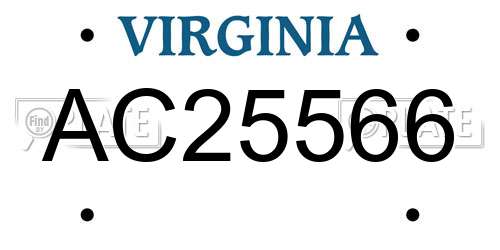 AC25566 Virginia License Plate