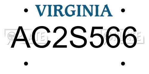 AC2S566 Virginia License Plate