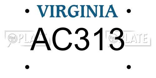 AC313 Virginia License Plate