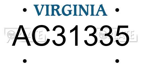 AC31335 Virginia License Plate
