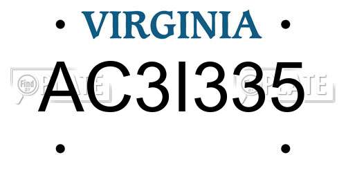 AC3I335 Virginia License Plate